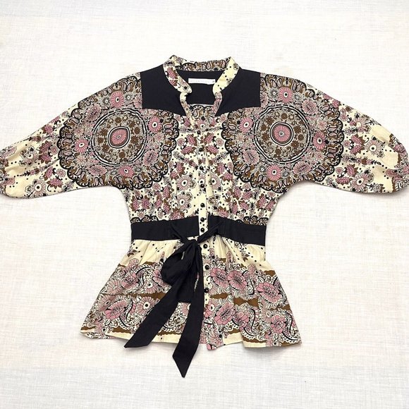 Alice & Trixie Women’s 3/4 Sleeve Silk Blend Top Size Medium - Picture 1 of 6